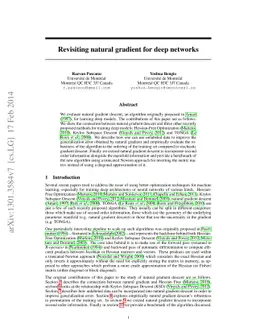 Revisiting Natural Gradient for Deep Networks