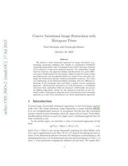Convex Variational Image Restoration with Histogram Priors