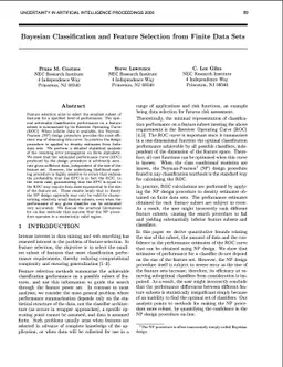 Bayesian Classification and Feature Selection from Finite Data Sets