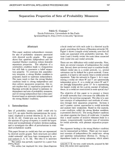 Separation Properties of Sets of Probability Measures