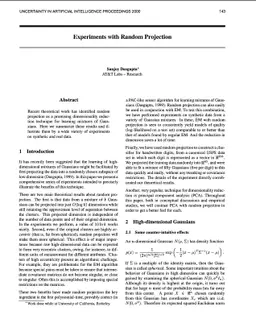 Experiments with Random Projection