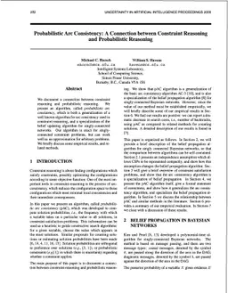 Probabilistic Arc Consistency: A Connection between Constraint Reasoning
  and Probabilistic Reasoning