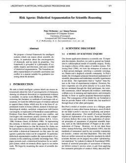 Risk Agoras: Dialectical Argumentation for Scientific Reasoning