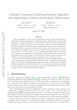 A Linearly Convergent Conditional Gradient Algorithm with Applications
  to Online and Stochastic Optimization