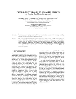 From 3D Point Clouds To Semantic Objects An Ontology-Based Detection
  Approach