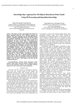 Knowledge Base Approach for 3D Objects Detection in Point Clouds Using
  3D Processing and Specialists Knowledge