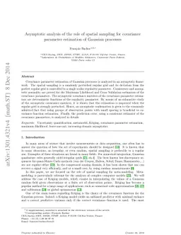Asymptotic analysis of the role of spatial sampling for covariance
  parameter estimation of Gaussian processes