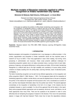 Multiple models of Bayesian networks applied to offline recognition of
  Arabic handwritten city names