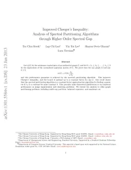 Improved Cheeger's Inequality: Analysis of Spectral Partitioning
  Algorithms through Higher Order Spectral Gap