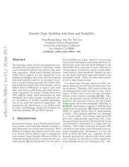 Transfer Topic Modeling with Ease and Scalability