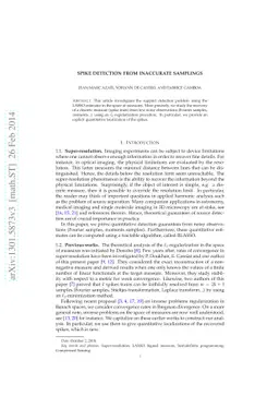 Spike detection from inaccurate samplings
