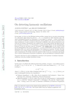 On detecting harmonic oscillations