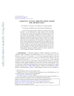 Markovian acyclic directed mixed graphs for discrete data