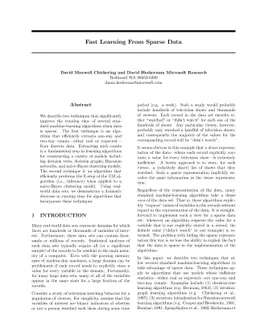 Fast Learning from Sparse Data