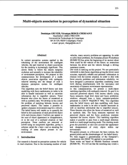 Multi-objects association in perception of dynamical situation