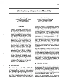 Choosing Among Interpretations of Probability
