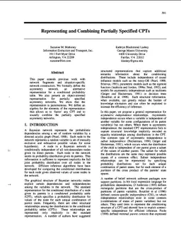Representing and Combining Partially Specified CPTs