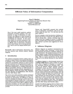 Efficient Value of Information Computation