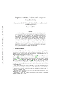 Explorative Data Analysis for Changes in Neural Activity