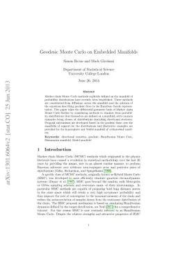 Geodesic Monte Carlo on Embedded Manifolds