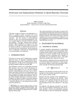 Irrelevance and Independence Relations in Quasi-Bayesian Networks