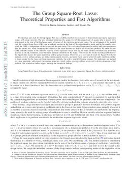 The Group Square-Root Lasso: Theoretical Properties and Fast Algorithms