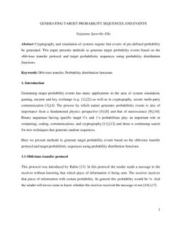Generating target probability sequences and events