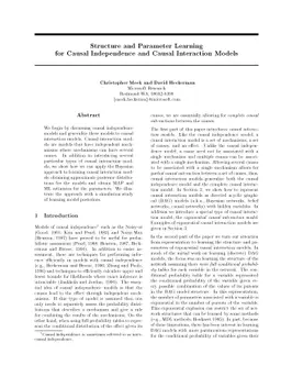 Structure and Parameter Learning for Causal Independence and Causal
  Interaction Models