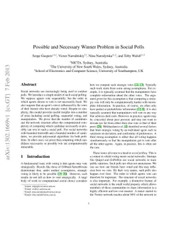 Possible and Necessary Winner Problem in Social Polls