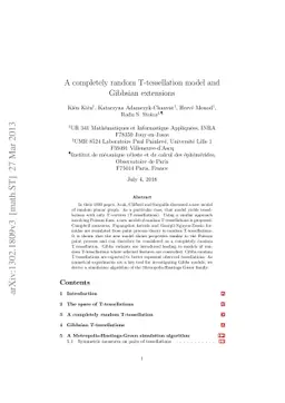 A completely random T-tessellation model and Gibbsian extensions