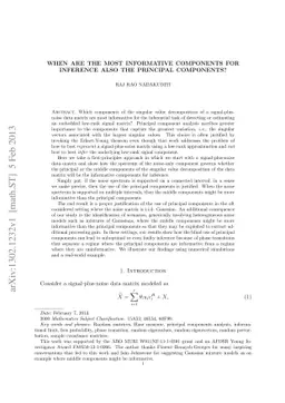 When are the most informative components for inference also the
  principal components?