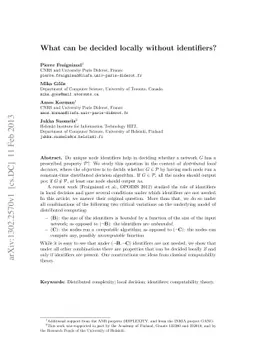 What can be decided locally without identifiers?