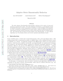 Adaptive Metric Dimensionality Reduction
