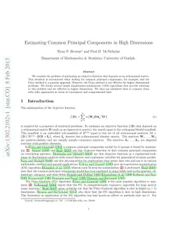 Estimating Common Principal Components in High Dimensions