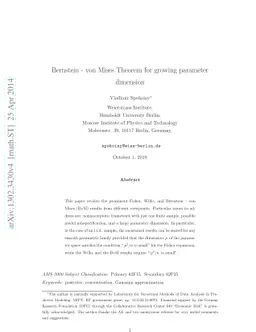 Bernstein - von Mises Theorem for growing parameter dimension