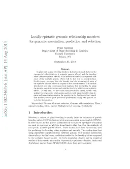 Locally epistatic genomic relationship matrices for genomic association,
  prediction and selection