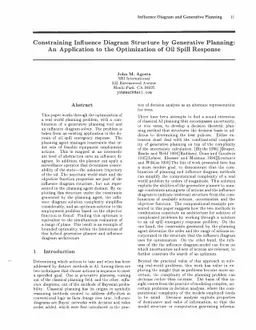 Constraining Influence Diagram Structure by Generative Planning: An
  Application to the Optimization of Oil Spill Response