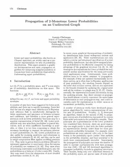Propagation of 2-Monotone Lower Probabilities on an Undirected Graph