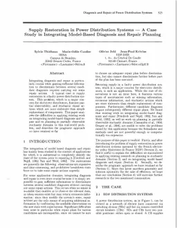 Supply Restoration in Power Distribution Systems - A Case Study in
  Integrating Model-Based Diagnosis and Repair Planning