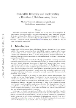 ScalienDB: Designing and Implementing a Distributed Database using Paxos