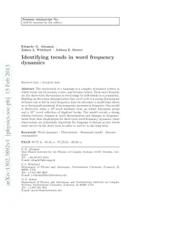 Identifying trends in word frequency dynamics