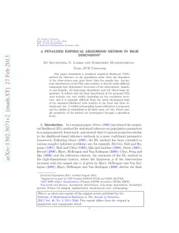 A penalized empirical likelihood method in high dimensions