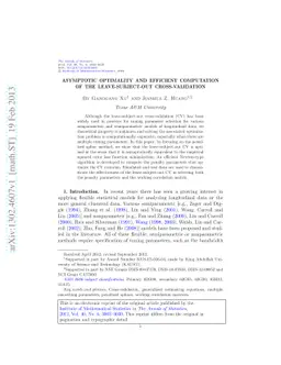 Asymptotic optimality and efficient computation of the leave-subject-out
  cross-validation