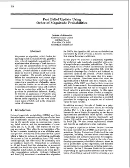Fast Belief Update Using Order-of-Magnitude Probabilities