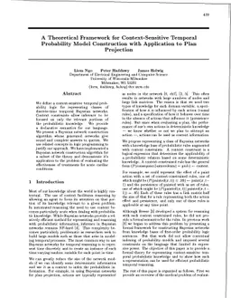 A Theoretical Framework for Context-Sensitive Temporal Probability Model
  Construction with Application to Plan Projection