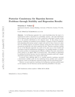 Posterior Consistency for Bayesian Inverse Problems through Stability
  and Regression Results