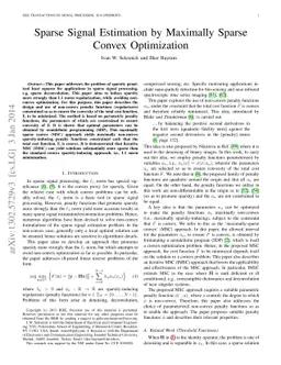 Sparse Signal Estimation by Maximally Sparse Convex Optimization