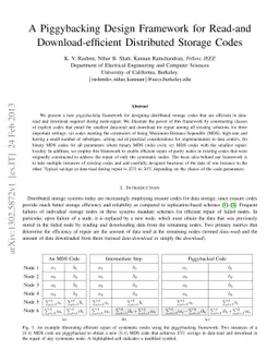 A Piggybacking Design Framework for Read-and Download-efficient
  Distributed Storage Codes