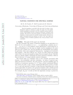 Natural statistics for spectral samples