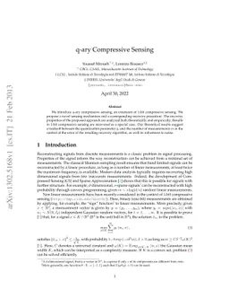 q-ary Compressive Sensing